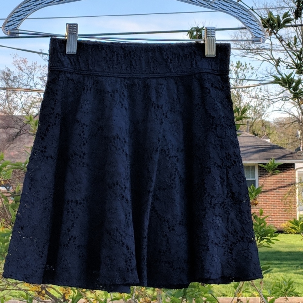 Hollister navy blue Skater Skirt